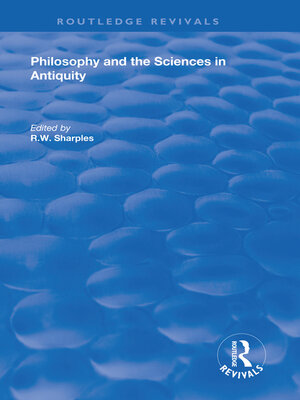cover image of Philosophy and the Sciences in Antiquity